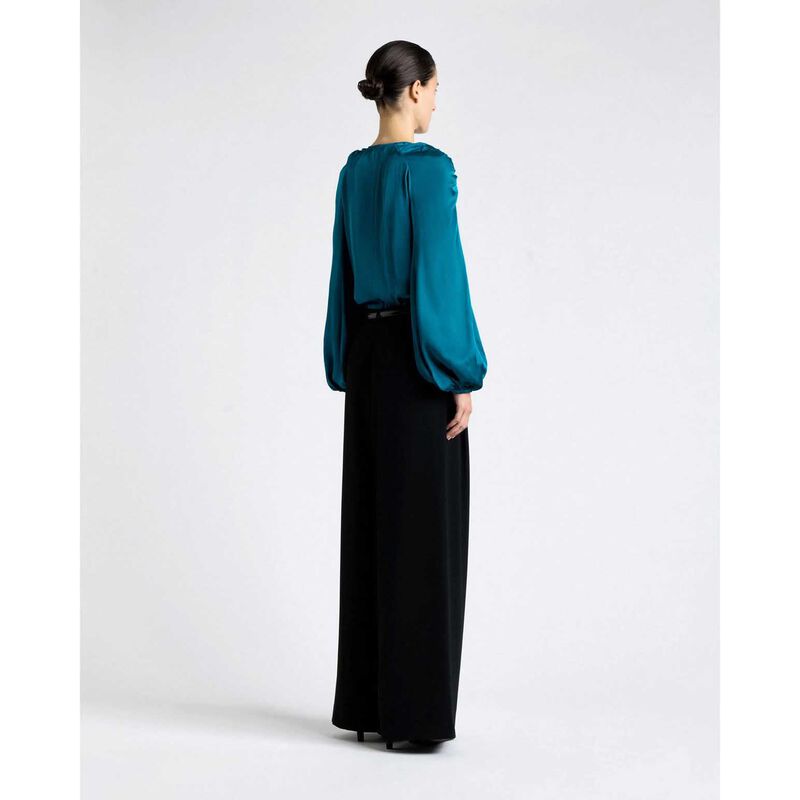 Cue Satin V-Neck Blouse image number 1